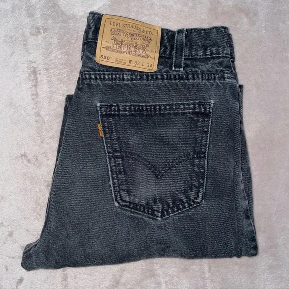 Y2K -1996-Vintage Levi’s 550 relaxed fit tapered leg orange tag Jean W33/L33/1/2 - Picture 1 of 13